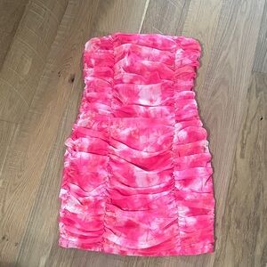 superdown Vibrant Pink Strapless Mini Dress